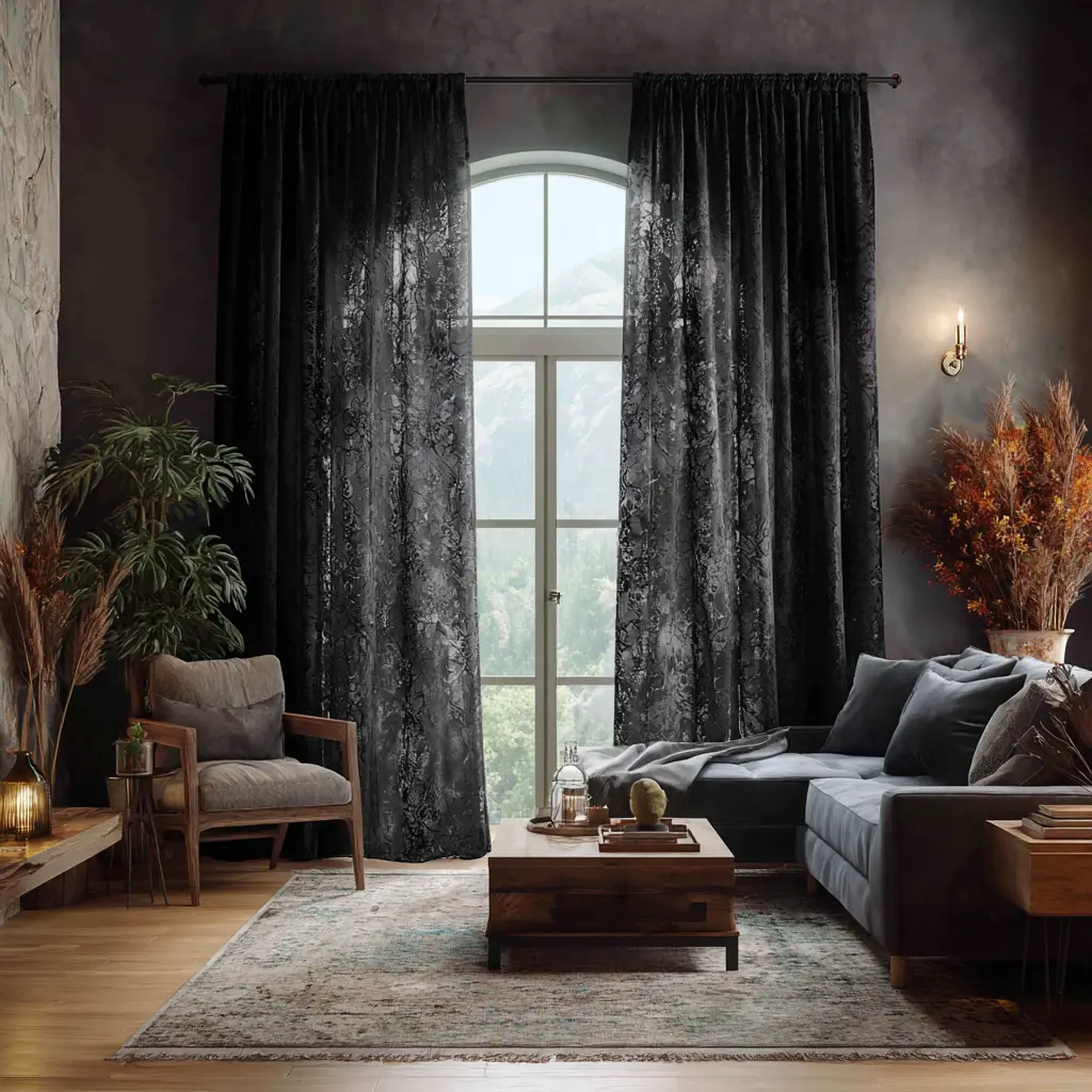 Black Lace Curtains or Sheer Drapes