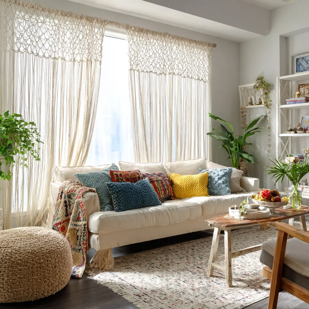 Boho-Inspired Macramé Curtains