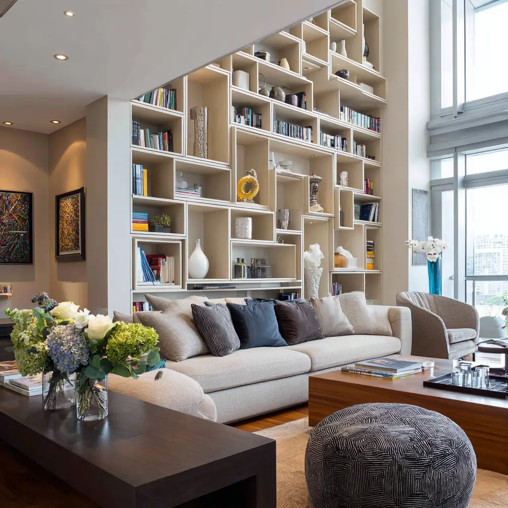 Built-In Shelving Walls
