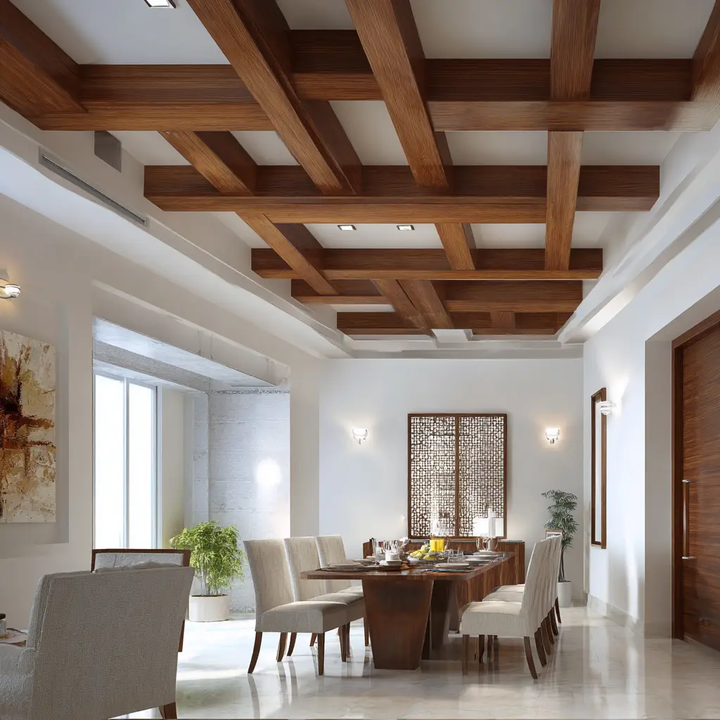 Ceiling With Wooden Beams