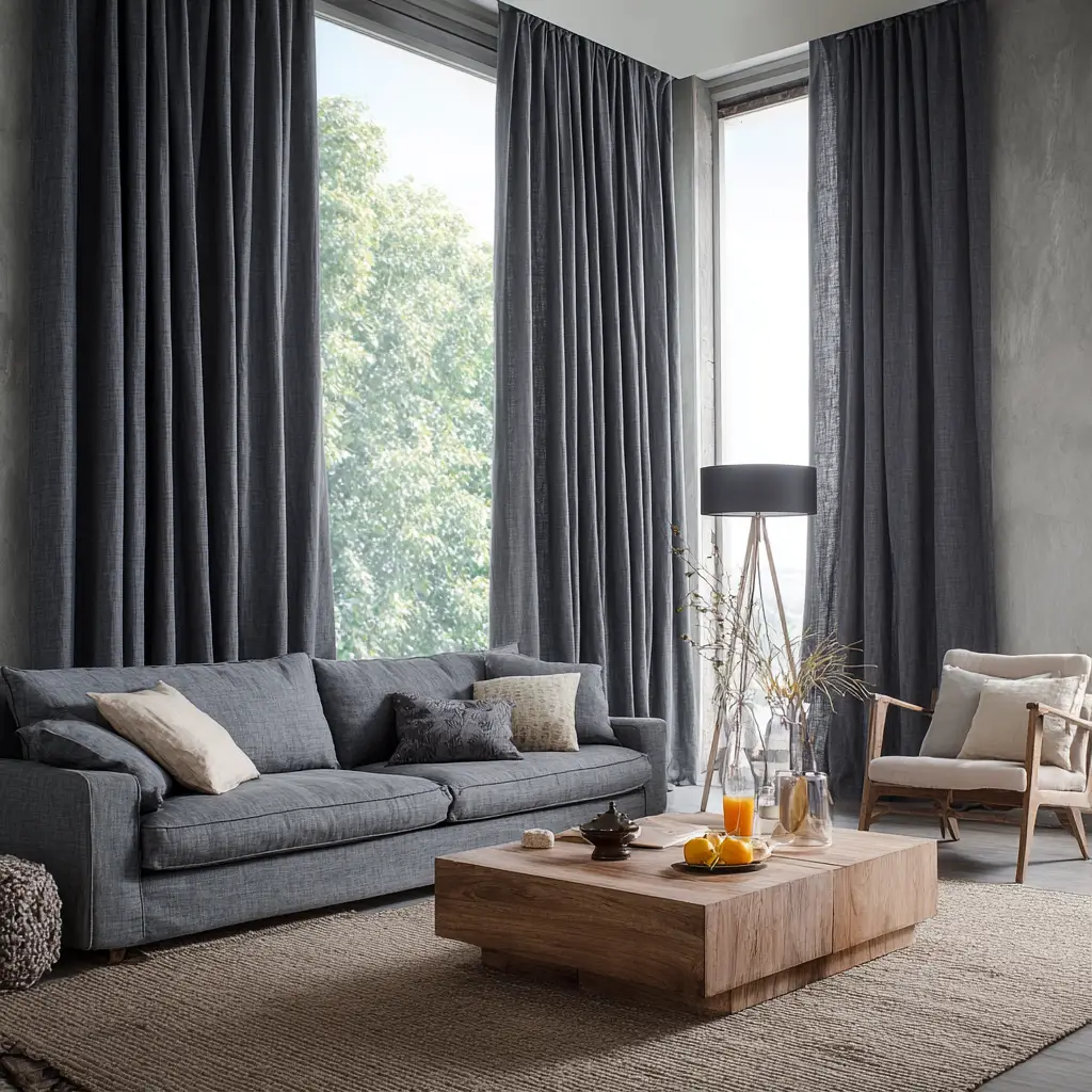 Charcoal Gray Linen Curtains