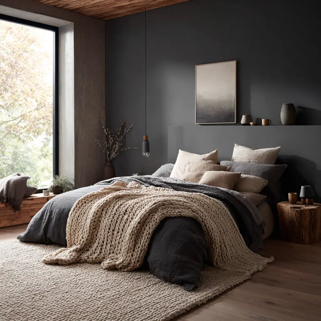 Charcoal with Warm Neutrals