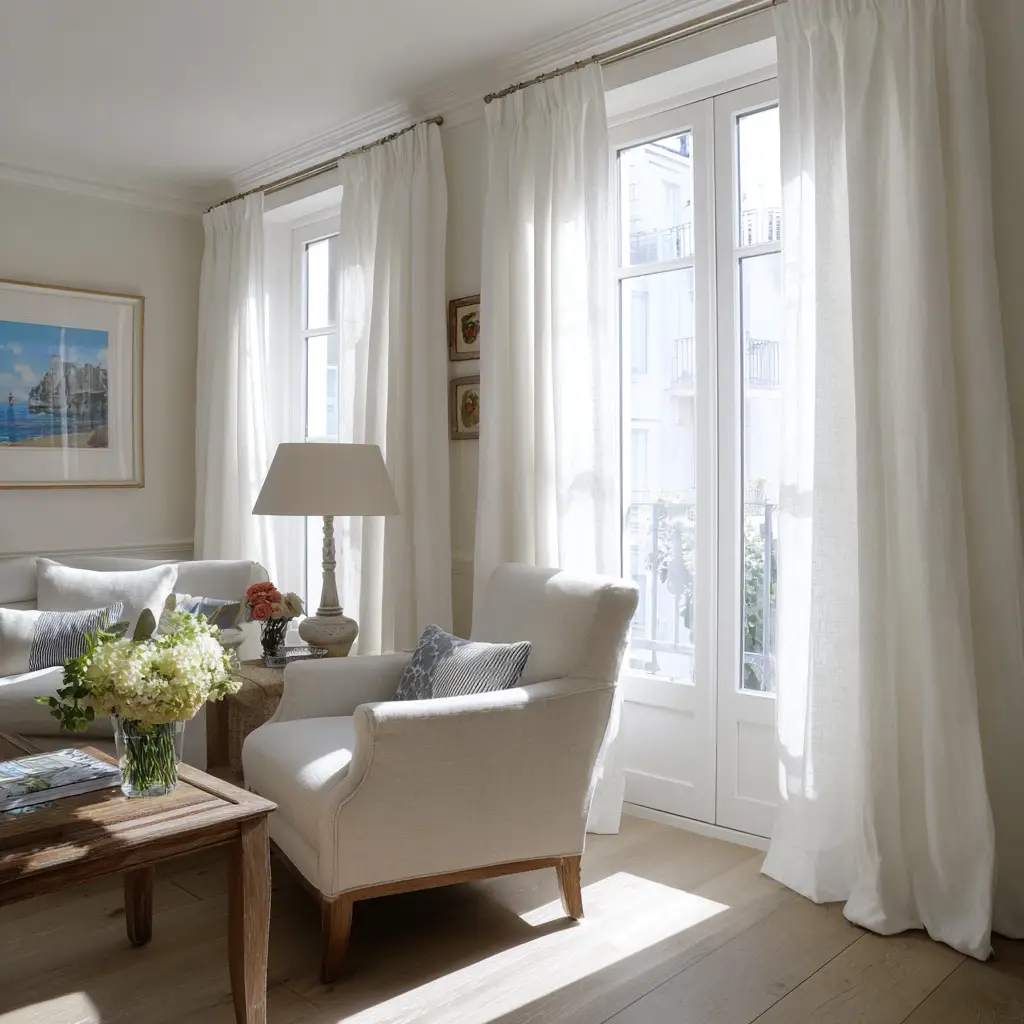Classic White Linen Curtains
