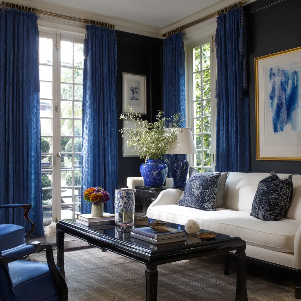 Cobalt Blue Panels with Tassels