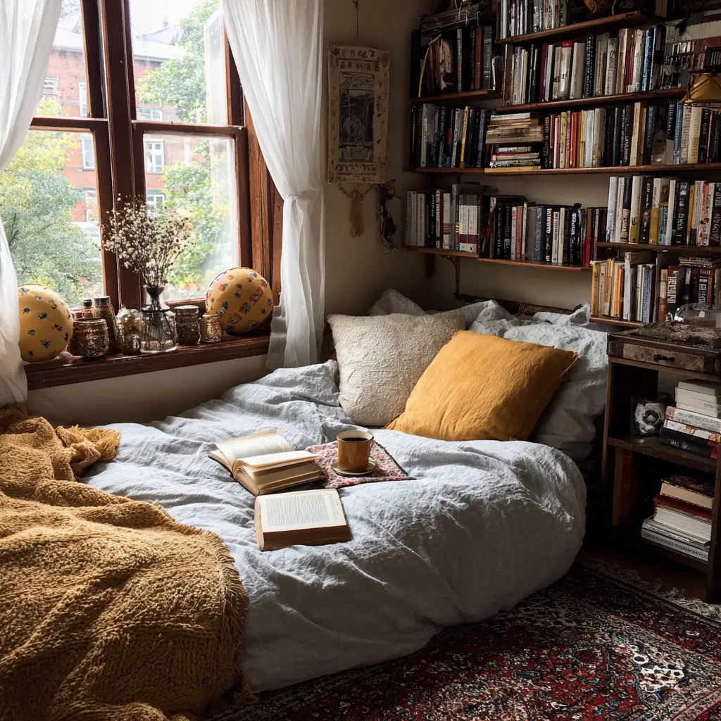 Cozy reading corner