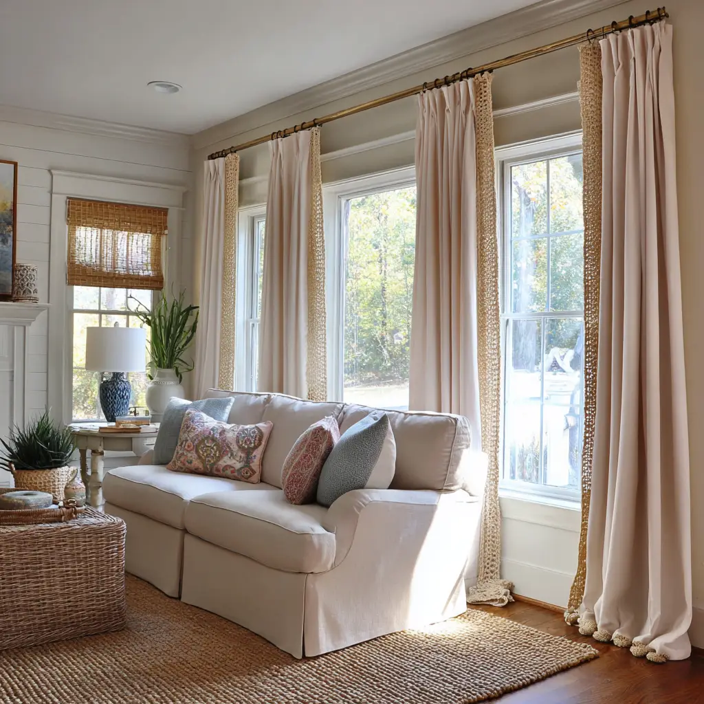 Crochet-Trimmed Curtains