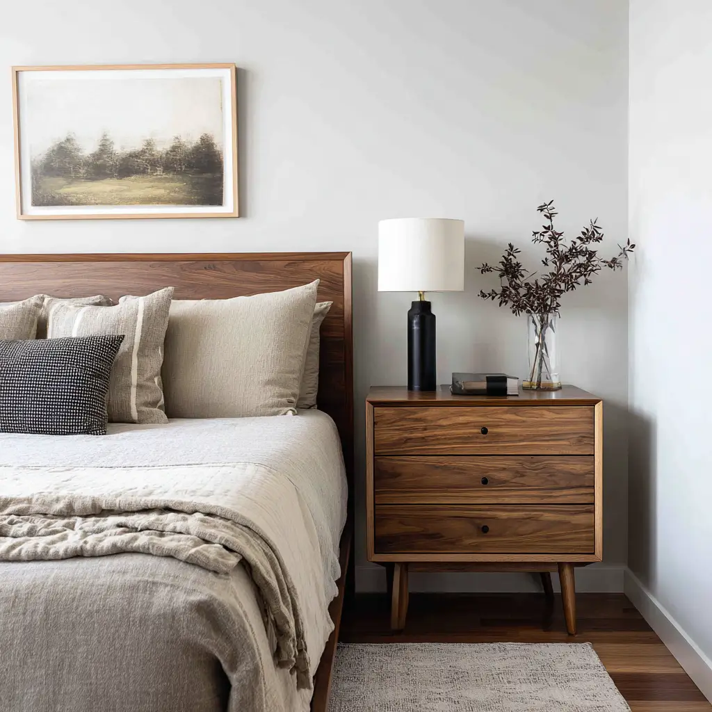 Decluttered nightstands
