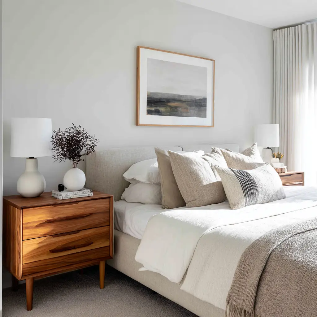 Decluttered nightstands