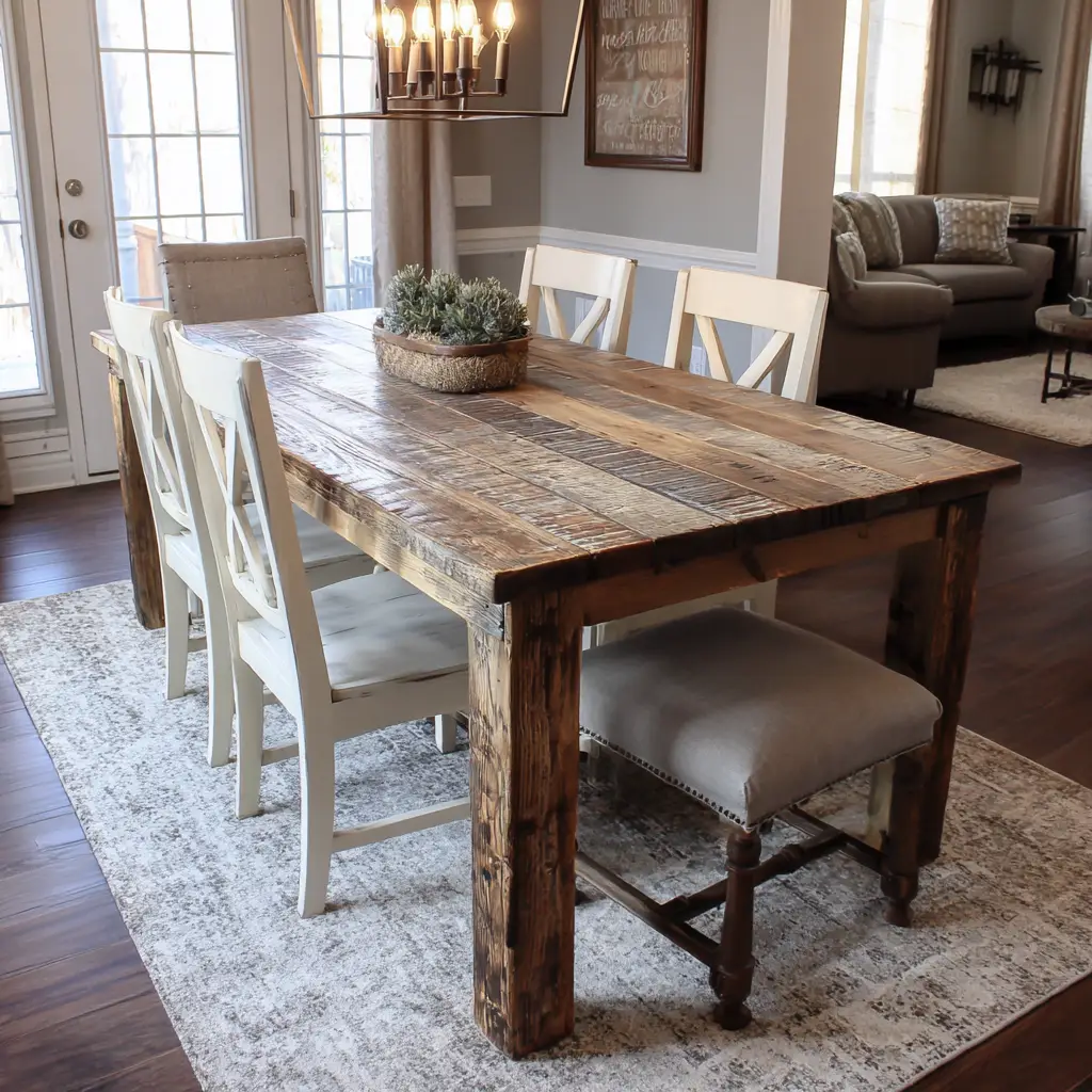 Distressed Farmhouse Table