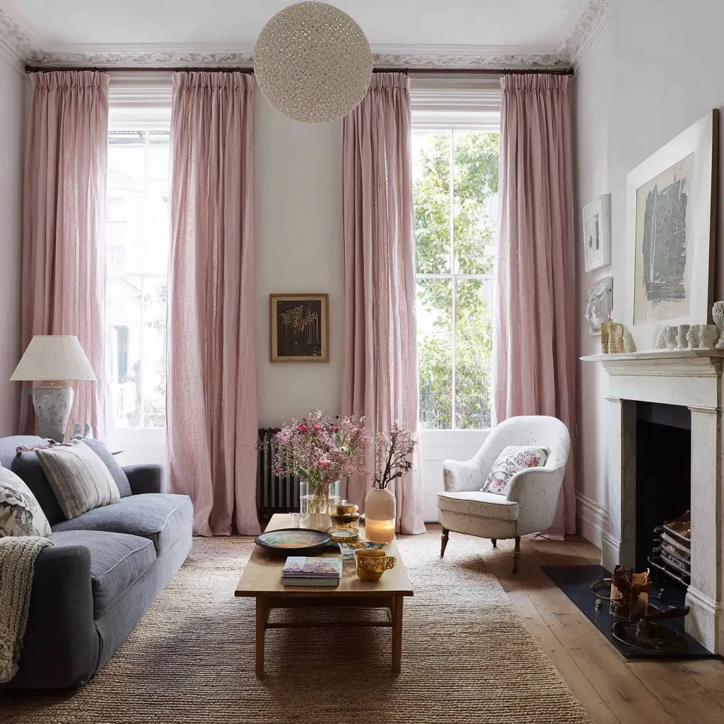 Dusty Rose Linen Curtains