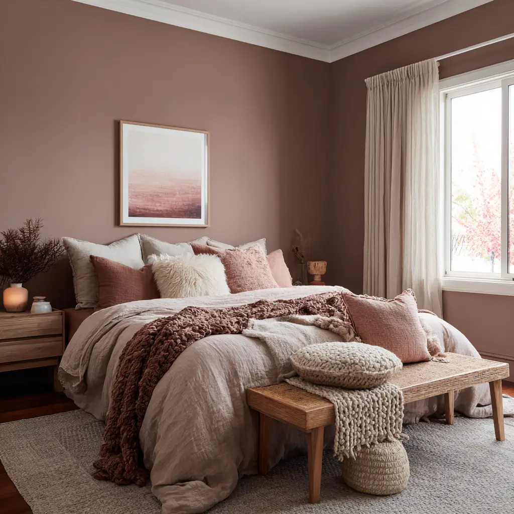 Dusty Rose and Beige