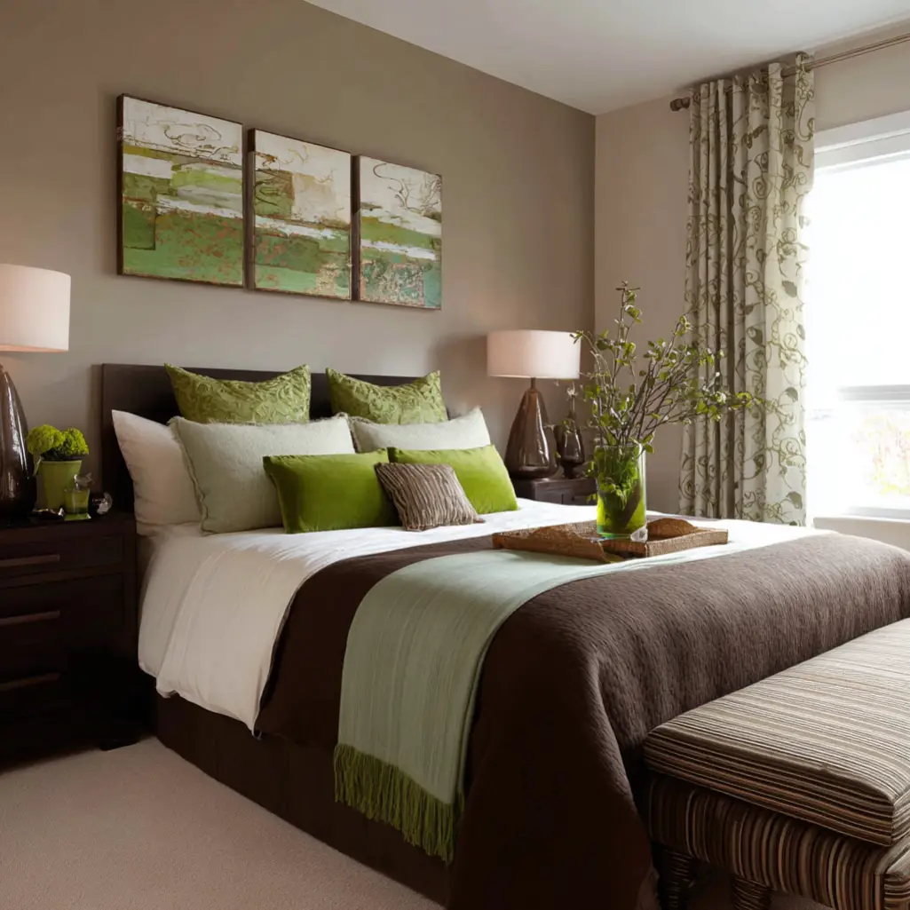 Earthy Brown with Green Accents