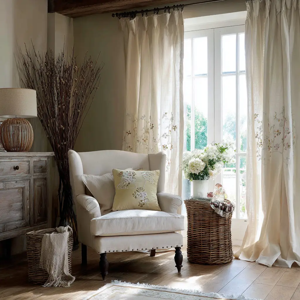 Embroidered Linen Panels