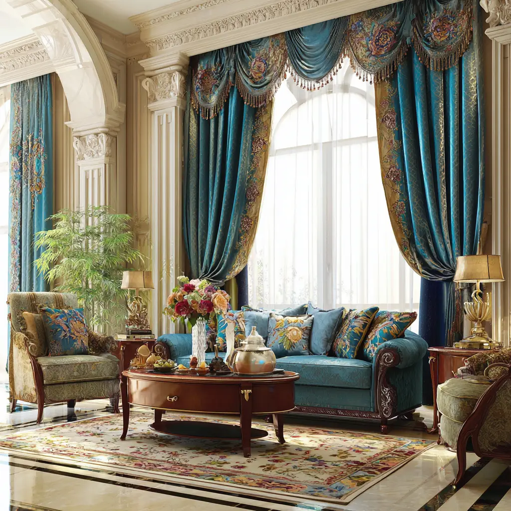Embroidered curtains