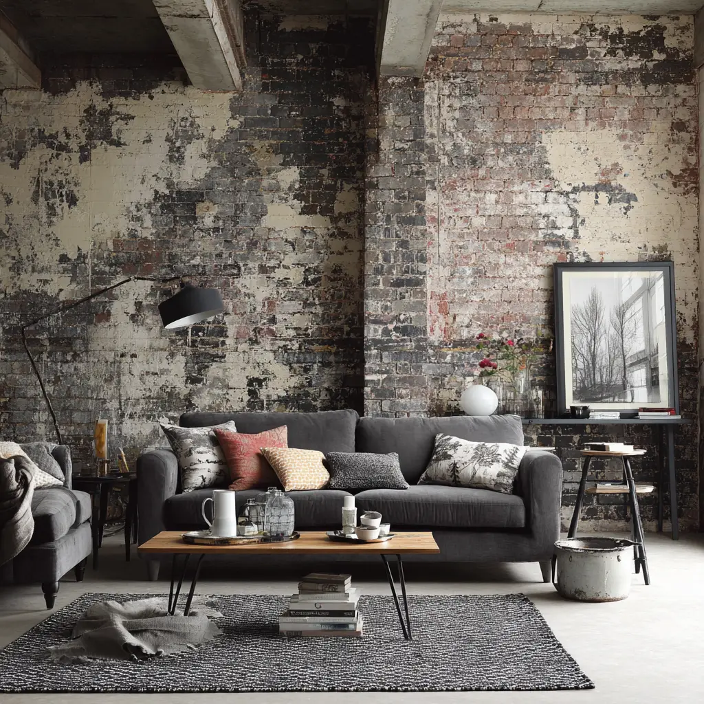 Exposed Brick or Distressed Walls