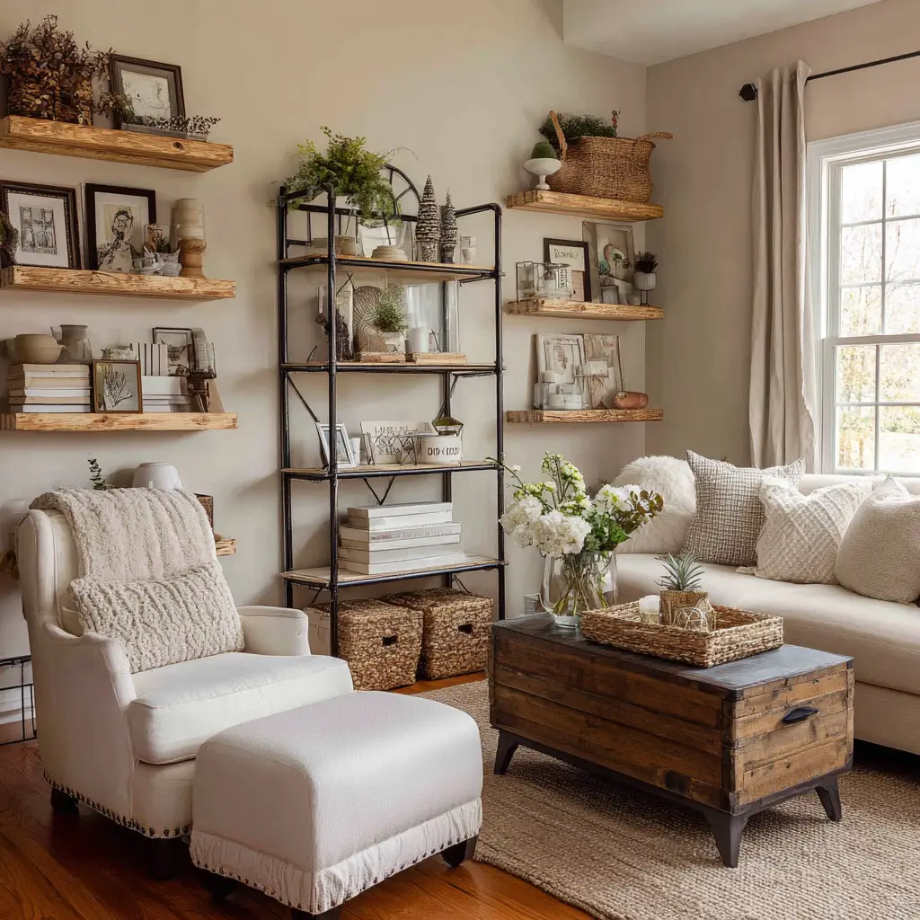 Farmhouse-Inspired Shelving