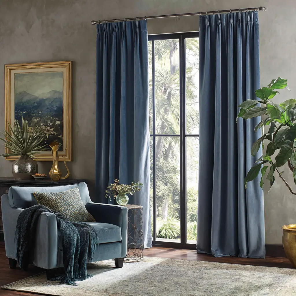 Floor-Length Velvet Drapes