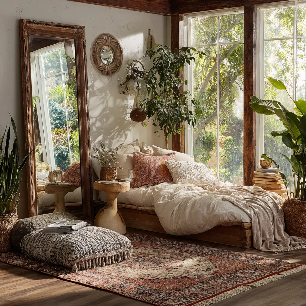 Floor Mirrors with Boho Frames