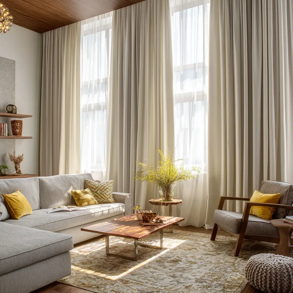 Floor-to-ceiling drapes