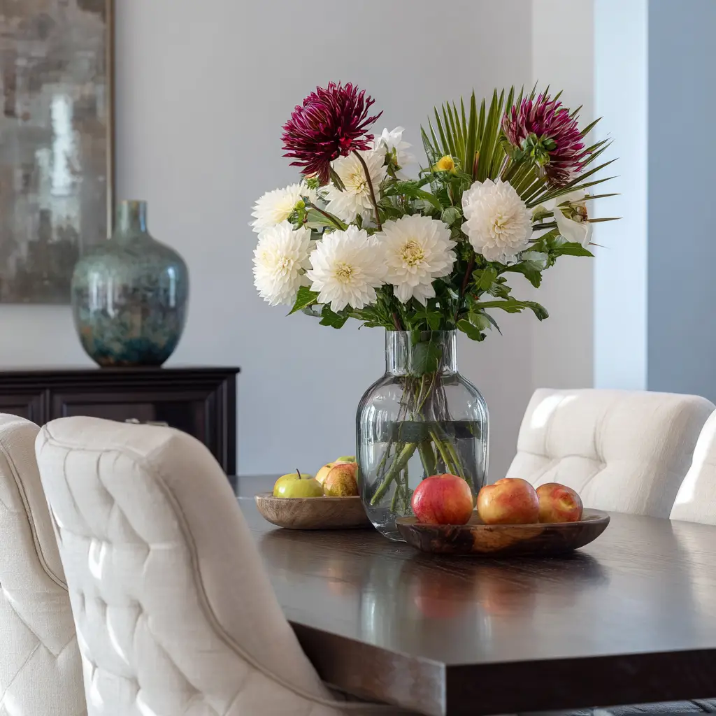 Fresh Flowers in a Simple Vase