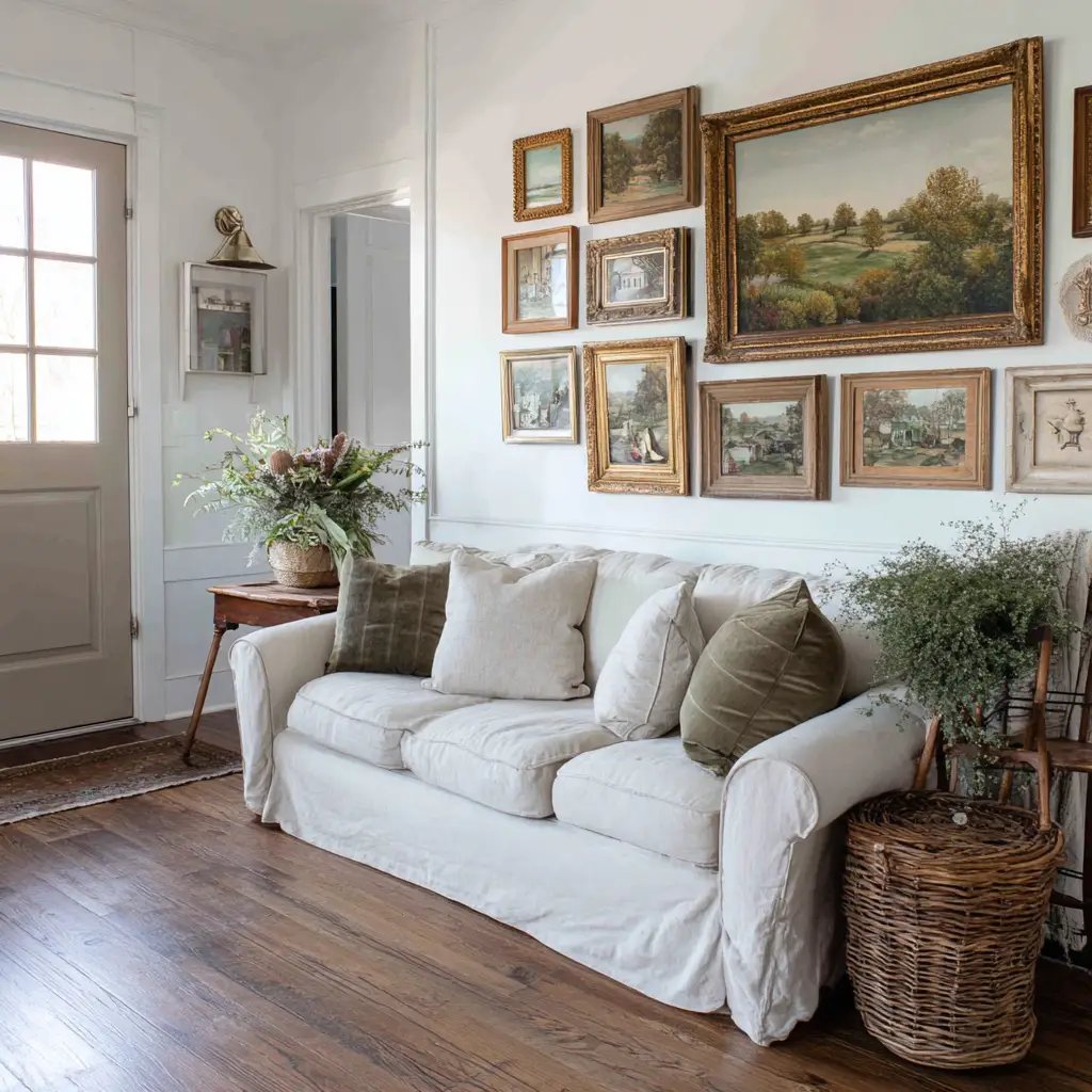 Gallery Wall with Vintage Frames