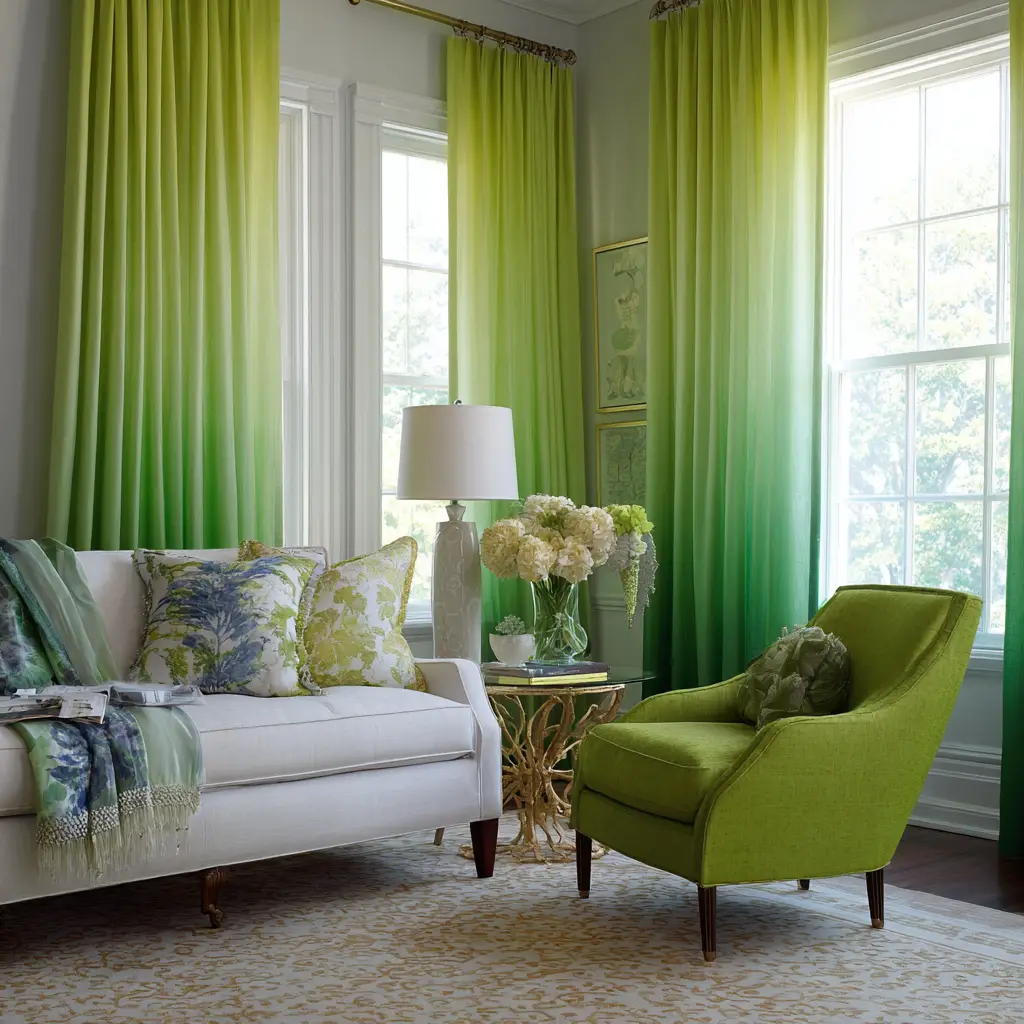 Green Ombre Curtains