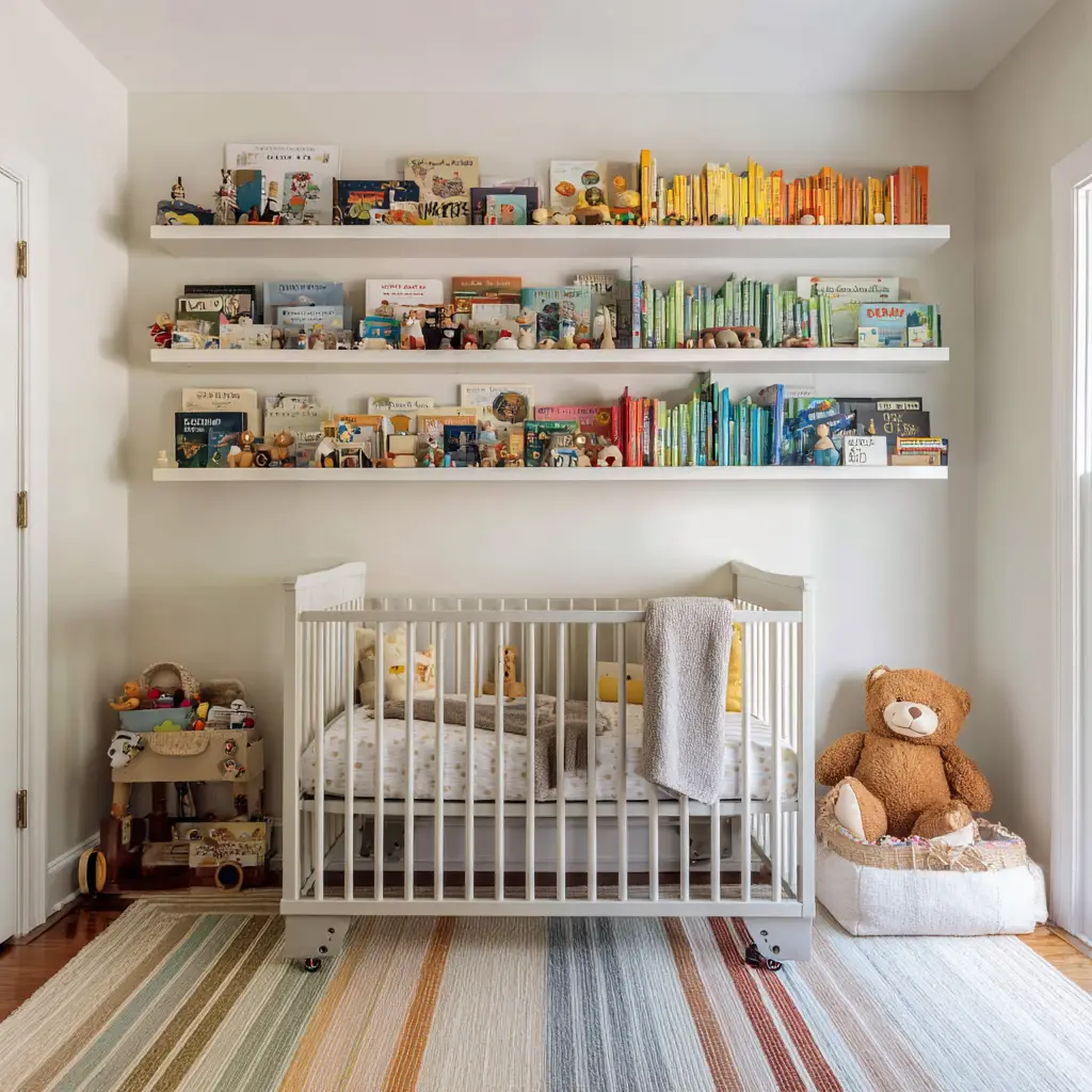 Hang a Bookshelf Above the Crib