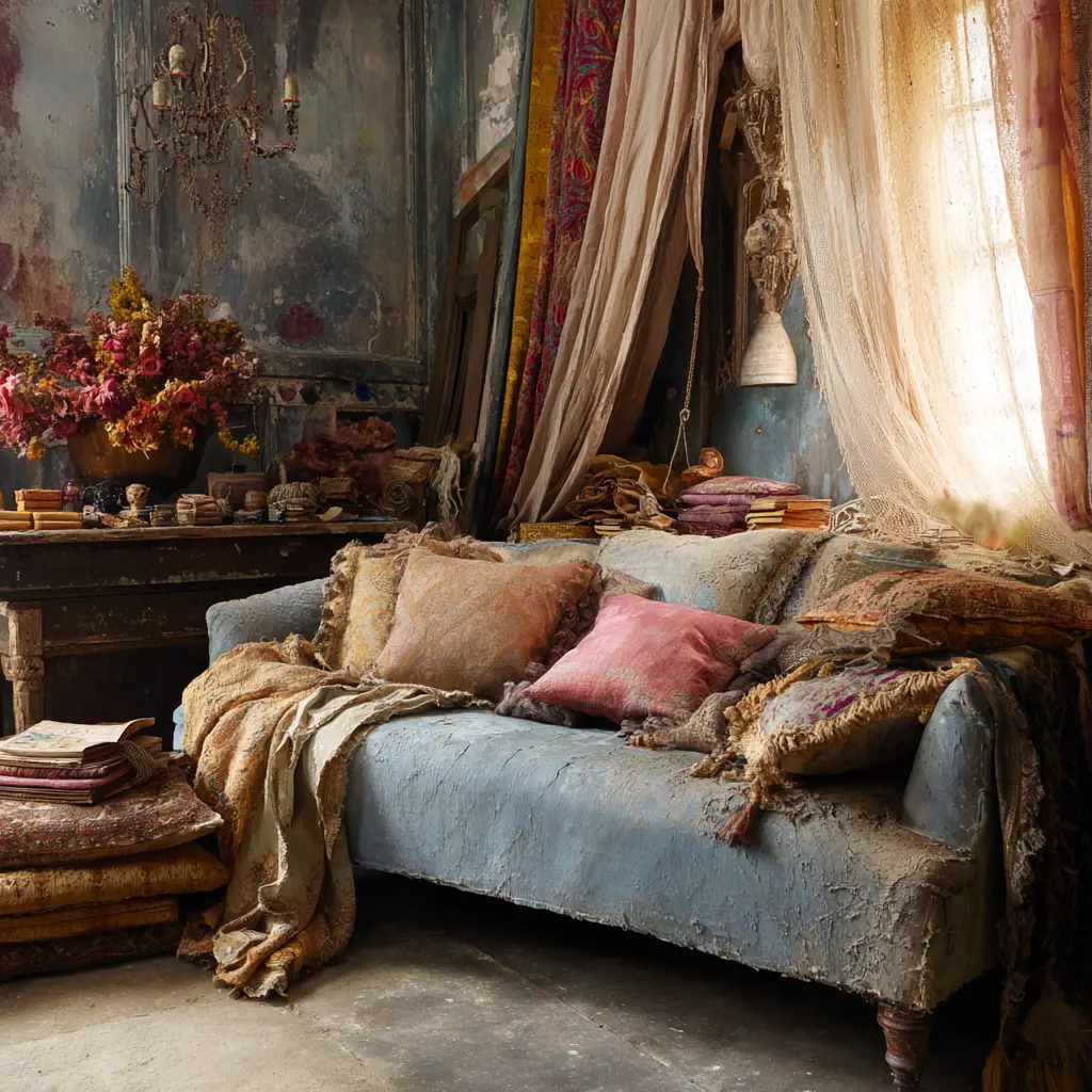Layered Textiles and Distressed Fabrics