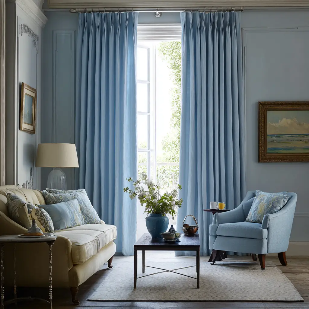 Light Blue Linen Curtains
