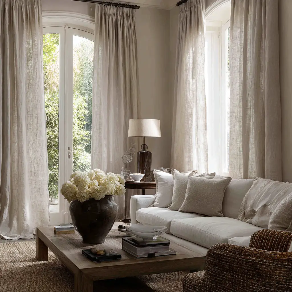 Linen Drapes for a Natural Look
