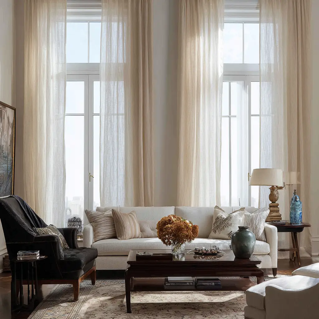 Linen curtains