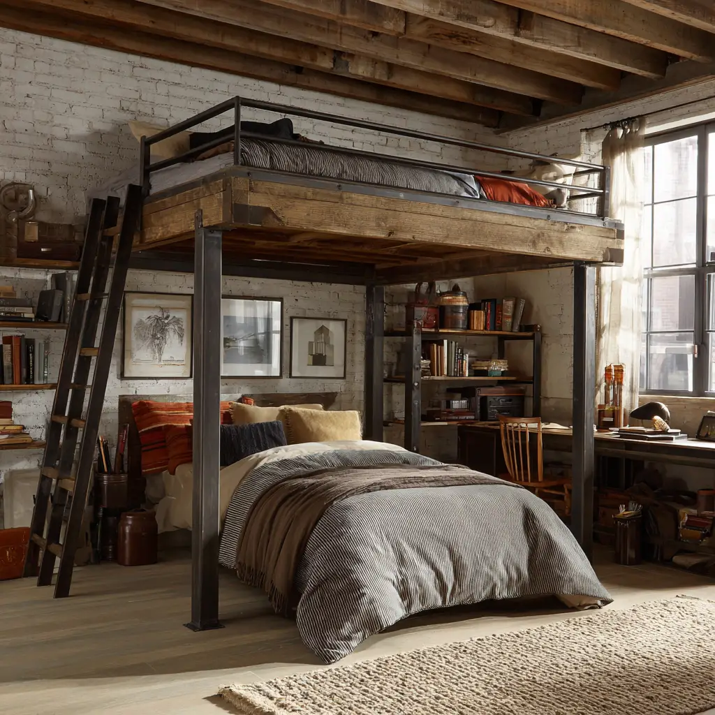Loft Bed with Industrial Style