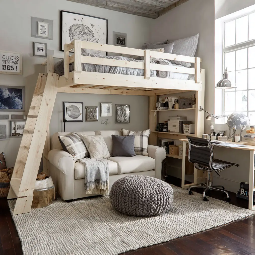 Loft Bed with a Mini Lounge