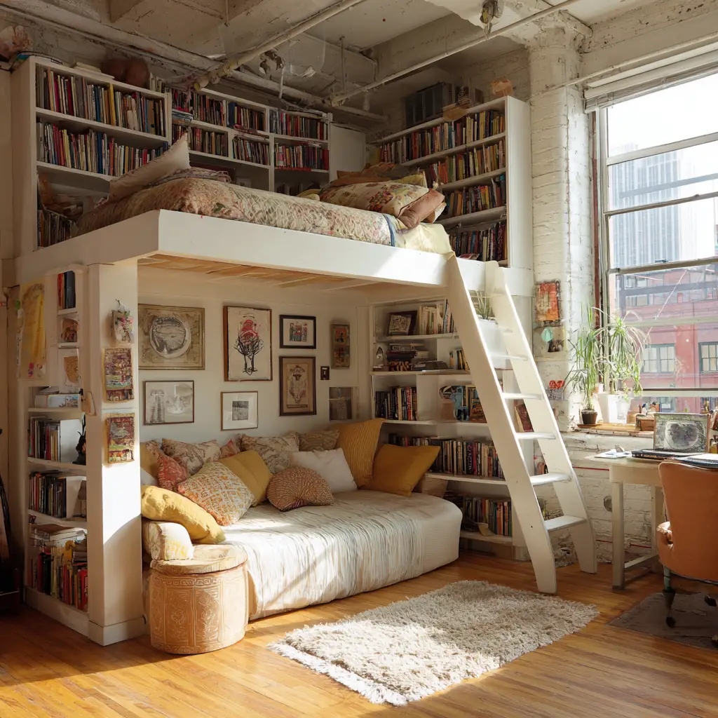 Loft Bed with a Reading Corner