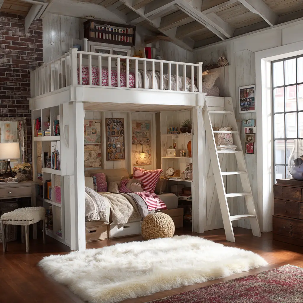 Loft Bed with a Walk-in Closet