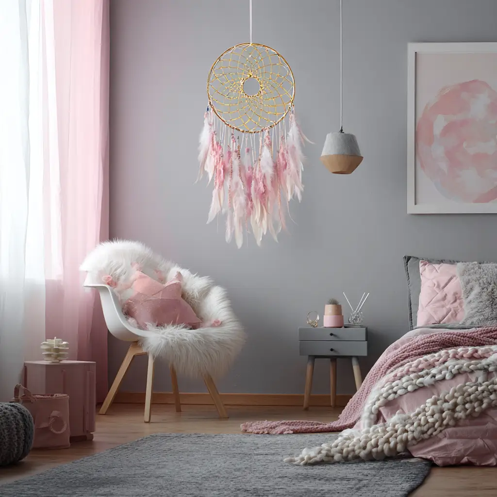 Metallic Dream Catcher for Modern Spaces