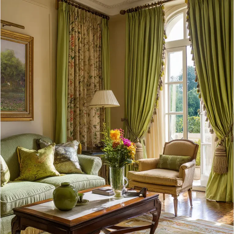 16 Green Curtains to Refresh Your Living Room