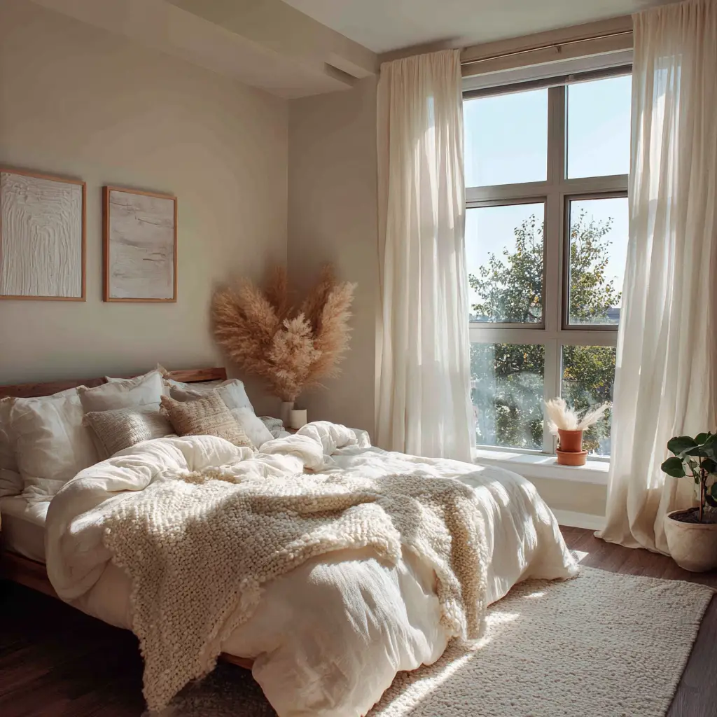 Natural light and sheer curtains