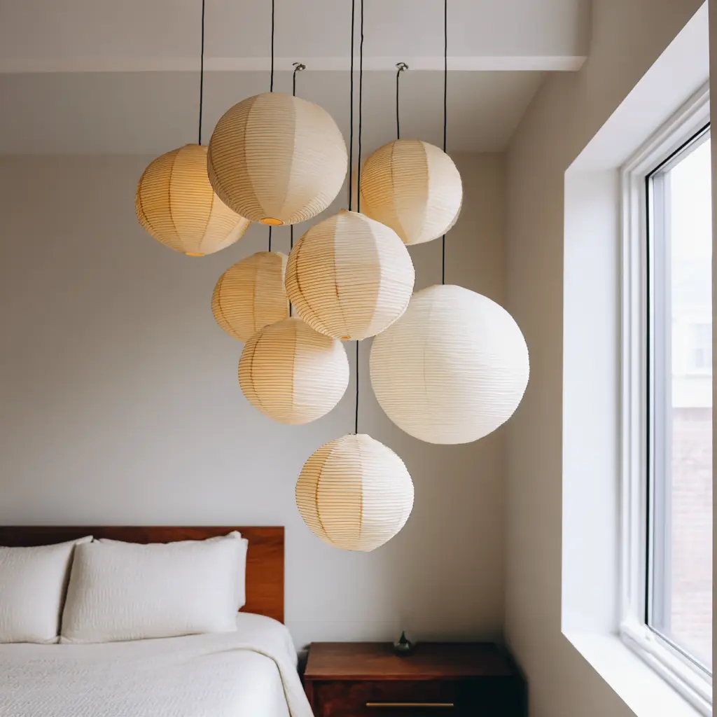 Paper lantern ceiling lights