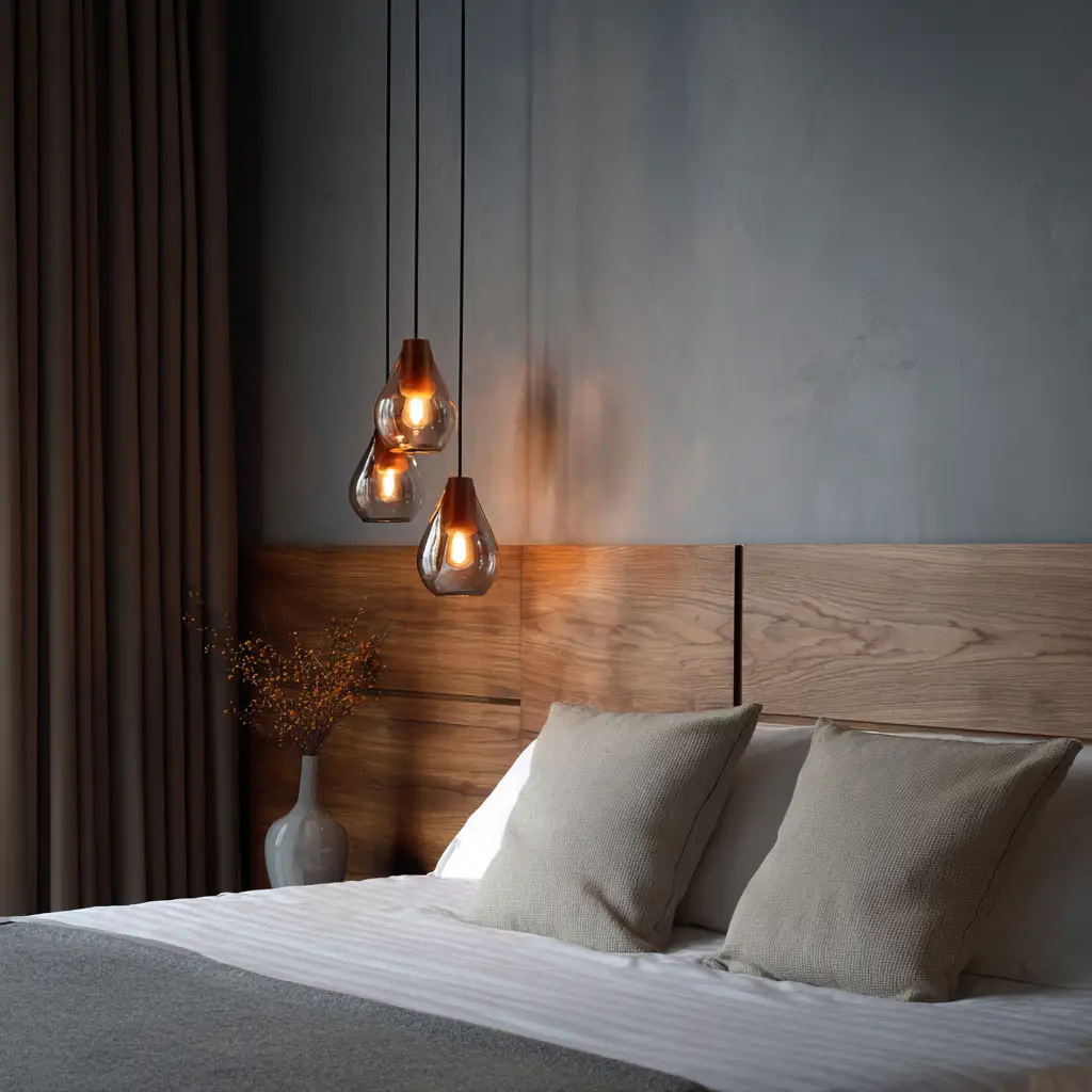 Pendant lights with warm bulbs