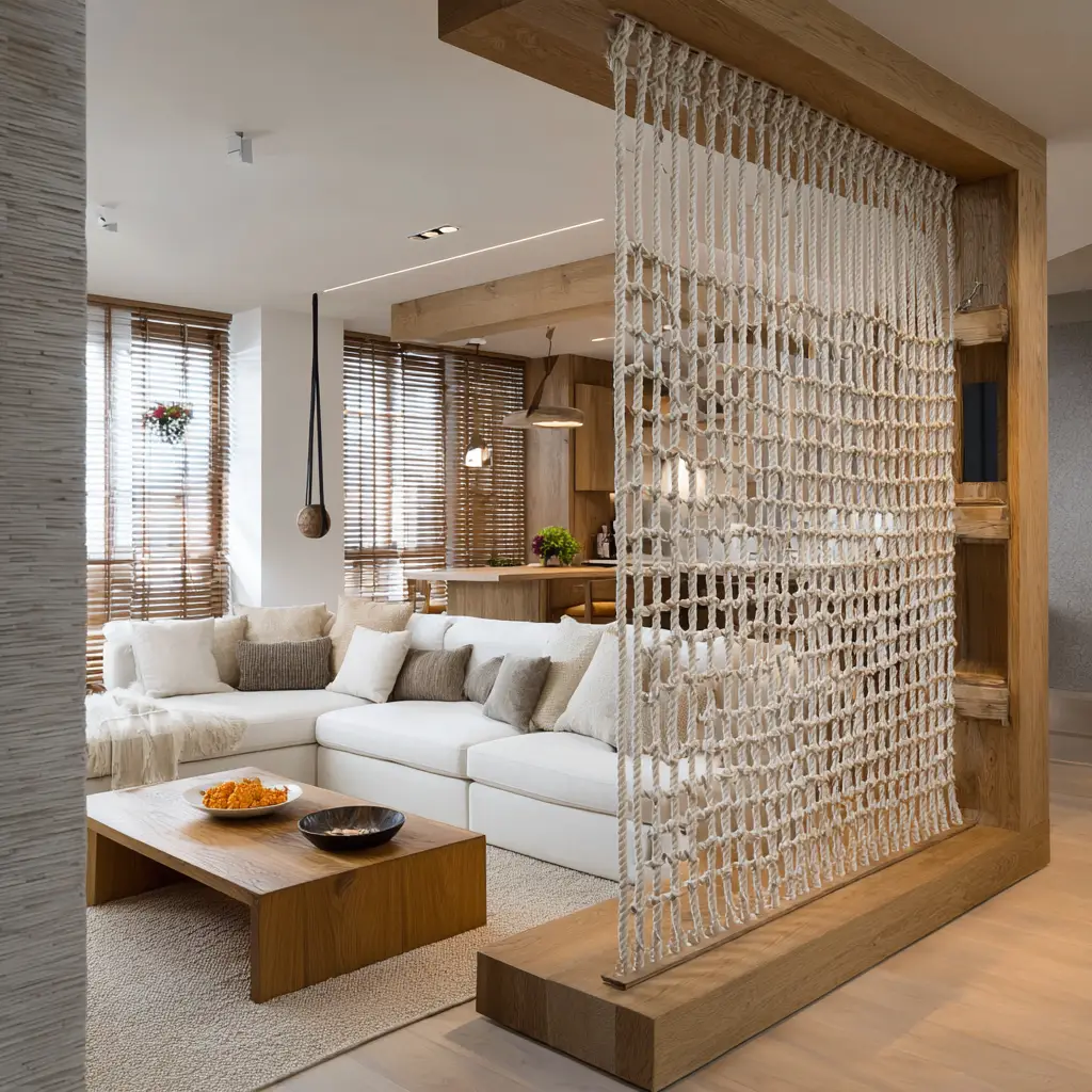 Rope and Wood Divider