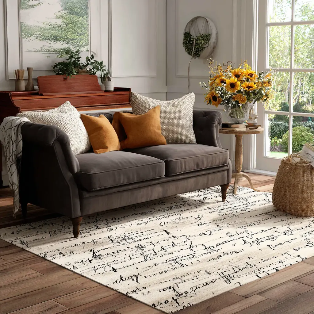Rug with Script or Words