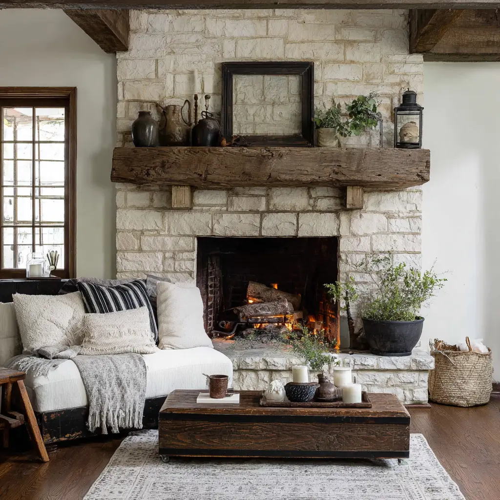 Rustic Fireplace Mantel