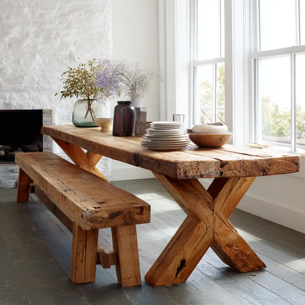 Rustic Wooden Bench