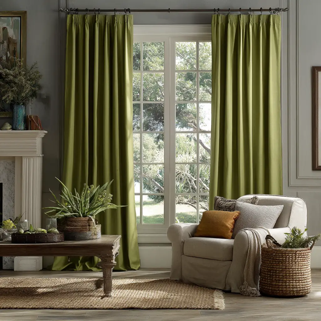 Sheer Mint Green Drapes