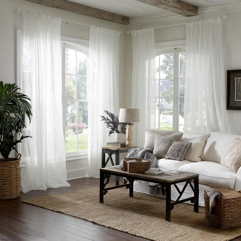 Sheer White Curtains