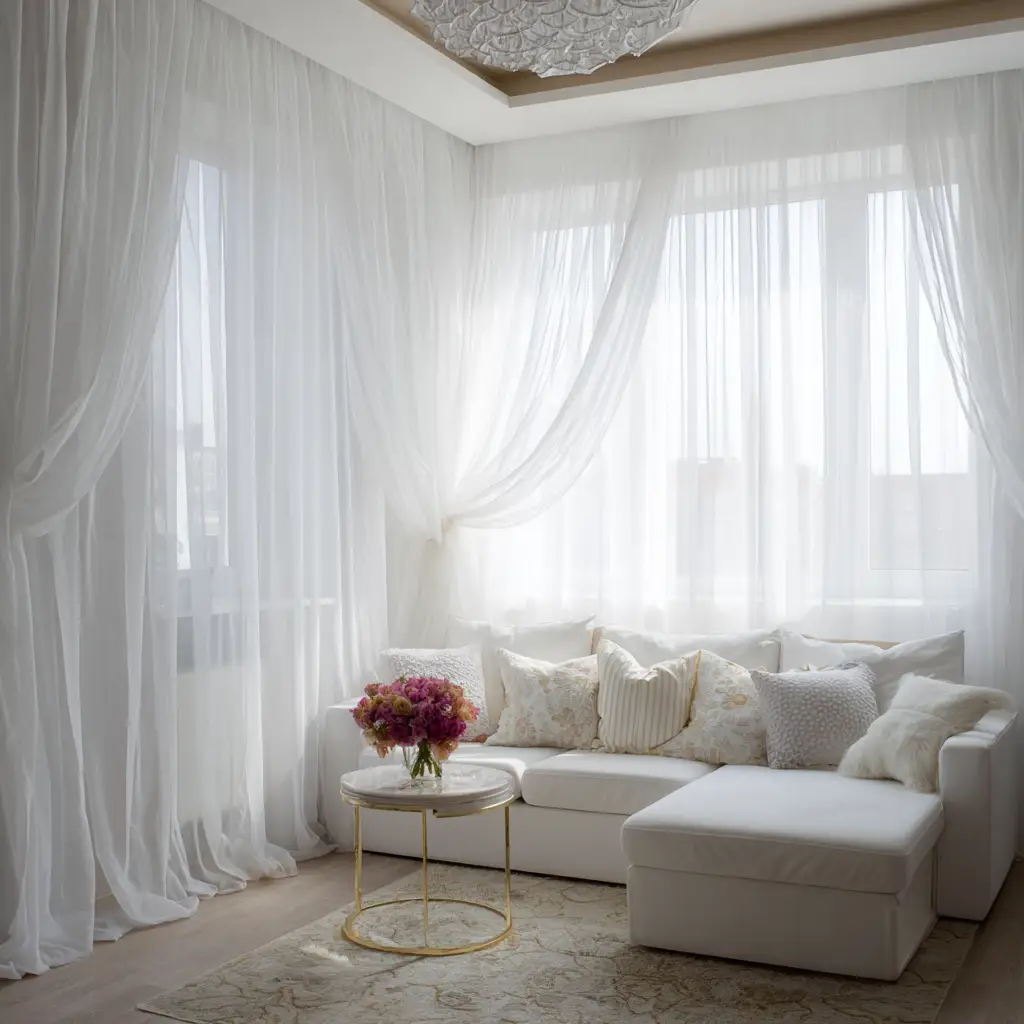 Sheer White Curtains