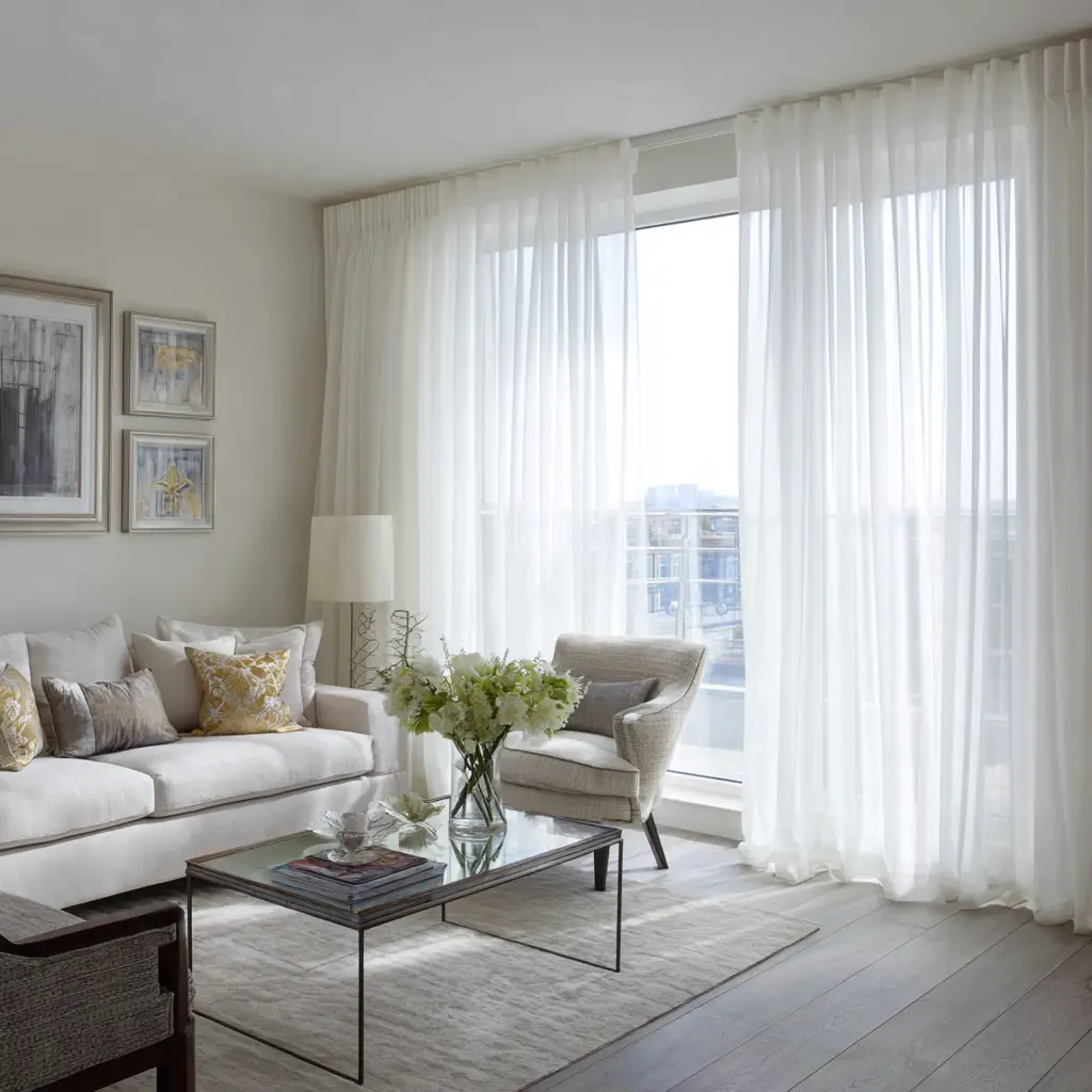 Sheer white curtains