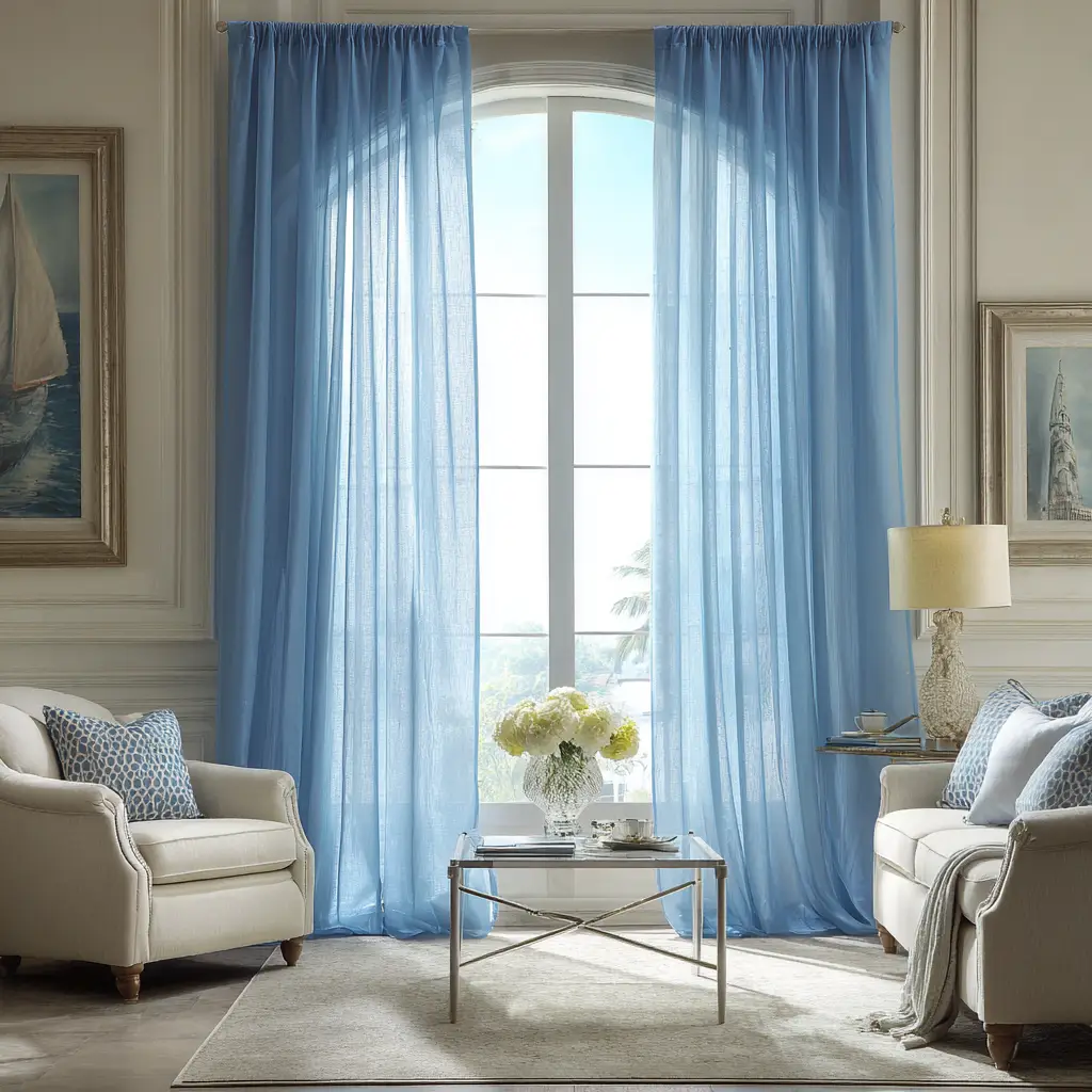 Sky Blue Sheer Panels