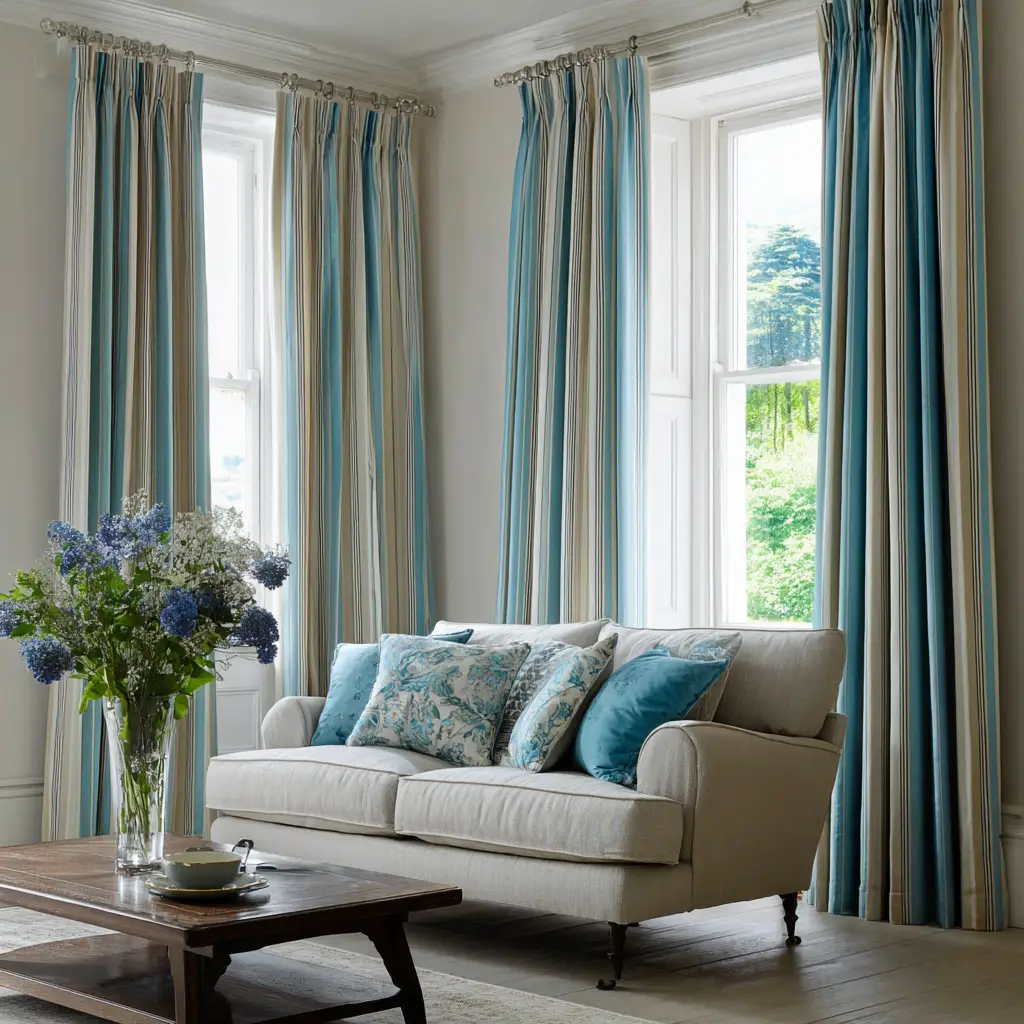 Striped curtains